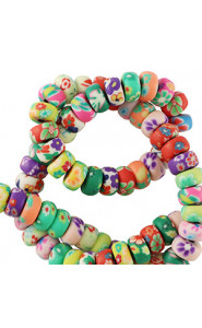 Polymer beads 6x4mm - Multicolour
